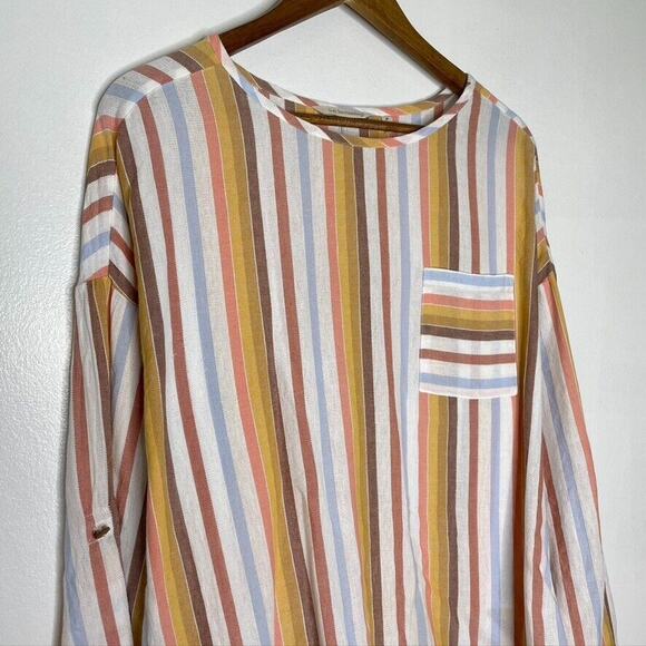 Soft Surrounding Striped Long Sleeve Beach Shirt Size Medium Women’s - Picture 3 of 10